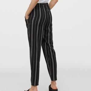 H&M Striped black and white pull on pants